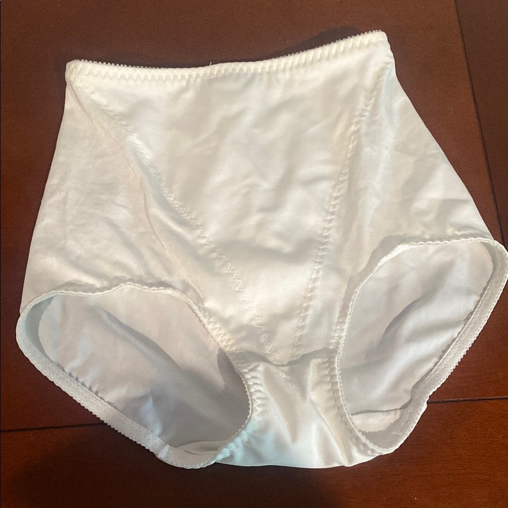 High-Waisted White Slimming Briefs